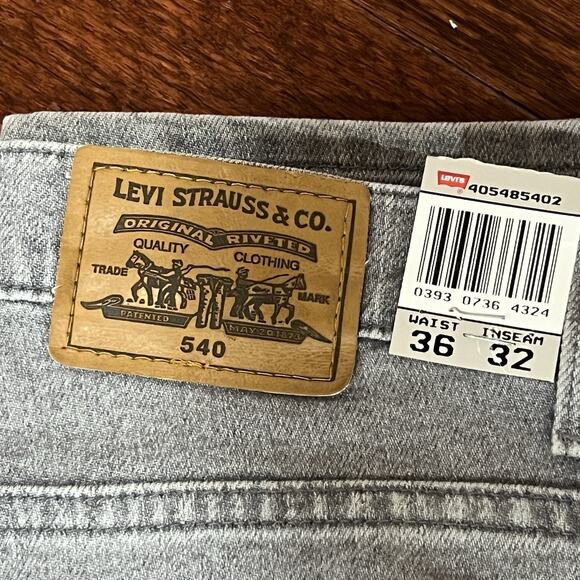 Vtg Levi’s Men’s 540 Flex Denim Grey Gray Jeans 36x32 Acid Wash Brown Tab NEW - Picture 6 of 11